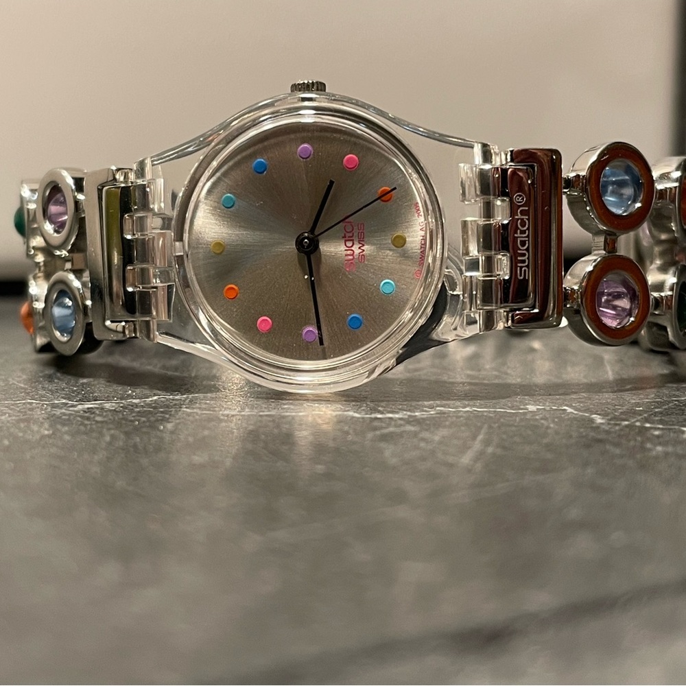SOLD - Ladies Swatch Watch With Stretch Band - NWT